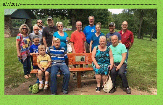 Bench dedication ceremony