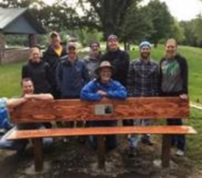 Completed memorial bench