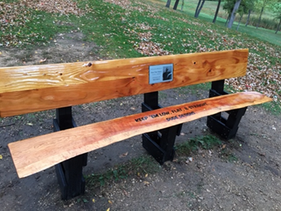 Restored memorial bench